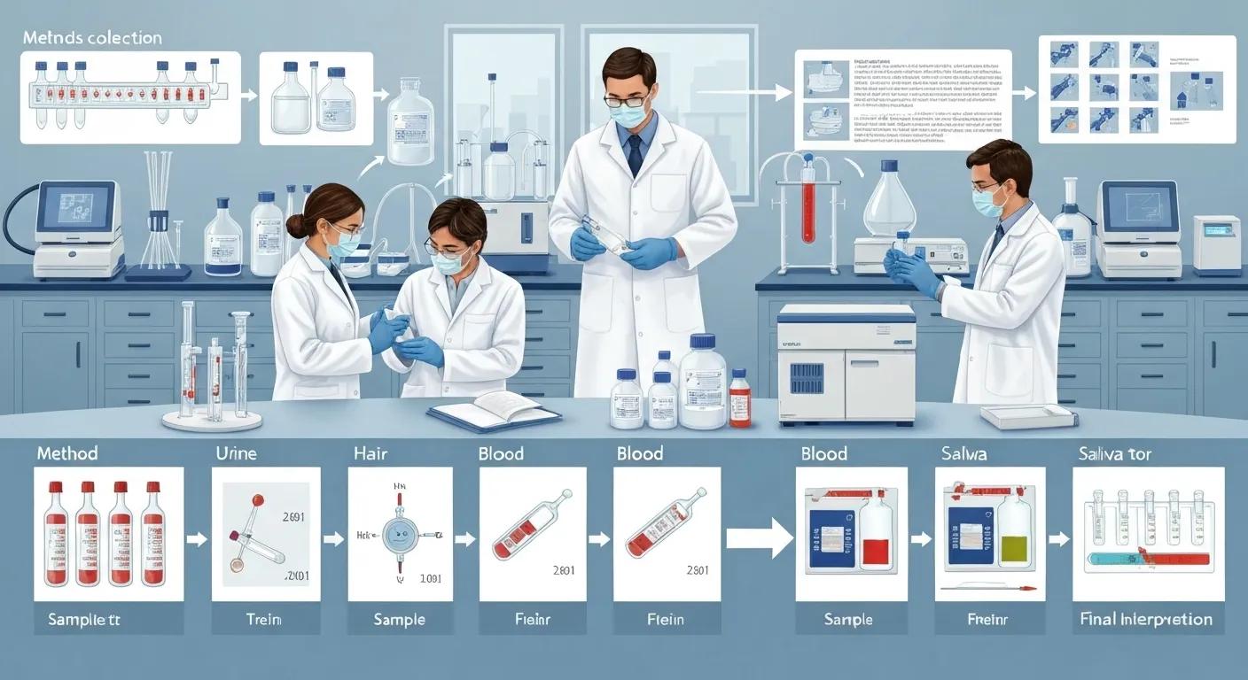 Visual representation of different drug testing methods for opioid detection
